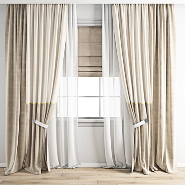 Polygonal Curtain 3D Model Kit 3D model image 1 