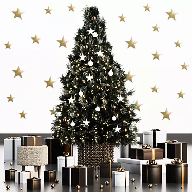 Festive Tree & Decor Kit 3D model image 1 