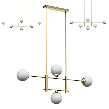 Two-tiered Glass Pendant Lighting 3D model image 1 