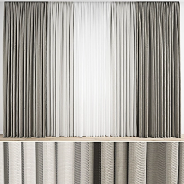 Polygonal Curtain Model Set 3D model image 1 