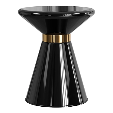 Contemporary Black Glass Side Table 3D model image 1 