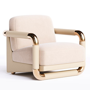 Modern Style Armchair White Velvet