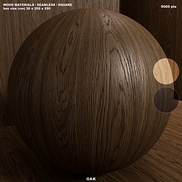 Seamless Oak Wood Material Set 3D model image 1 