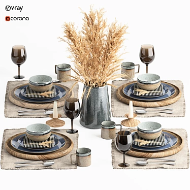  Modern Tableware Set 12 3D model image 1 