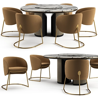 Luxury Visionnaire Dining Set: Palace & Sunny 3D model image 1 