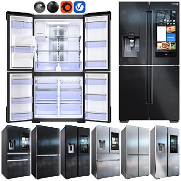 Samsung Fridge Bundle Set 3D model image 1 