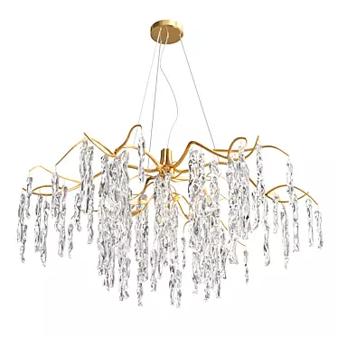 Elegant 8-Light Willow Chandelier 3D model image 1 