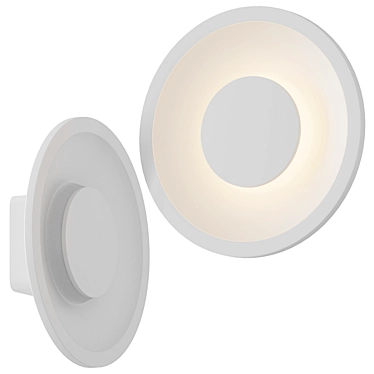 Futuristic White Disc Maya Sconce 3D model image 1 