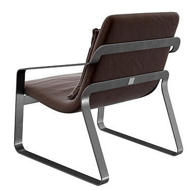 Modern Metal Armchair Black Finish 3D model image 1 