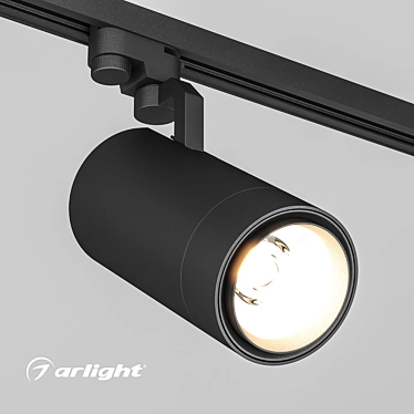 Adjustable Track Cylinder Spotlight 3D model image 1 