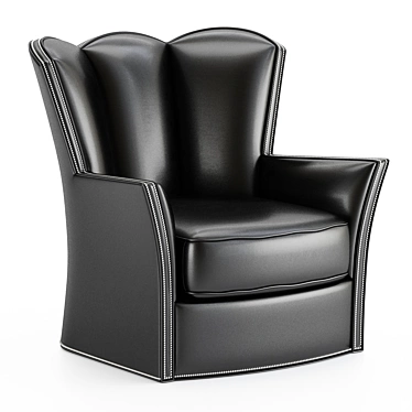 Modern Black Leather Club Chairs 3D model image 1 