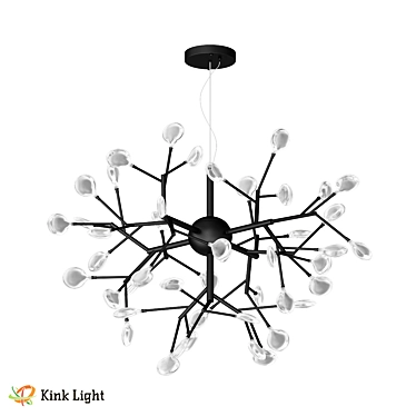 Scandinavian Chandelier in Black/Gold 3D model image 1 