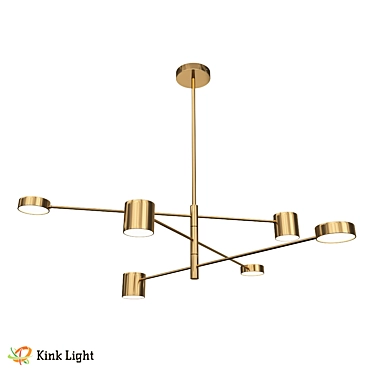 Bronze Loft LED Chandelier Fixture 3D model image 1 