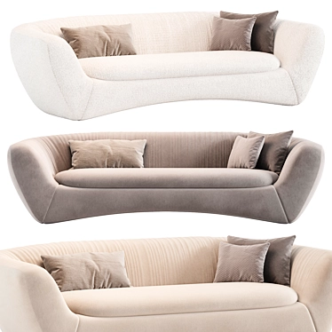 Modern Velvet Cream Sofa Home 3D model image 1 