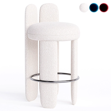 Sleek Glazy Bar Stool 3D model image 1 