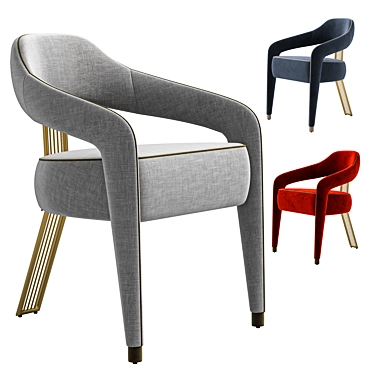 Modern White Boucle Dining Chair 3D model image 1 