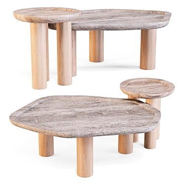 Organic Stone Coffee Table 3D model image 1 