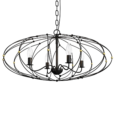 Elegant Zucca Chandelier: 3D Model 3D model image 1 