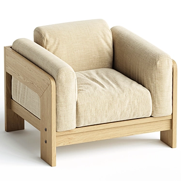 Stylish Bastiano Lounge Chair 3D model image 1 