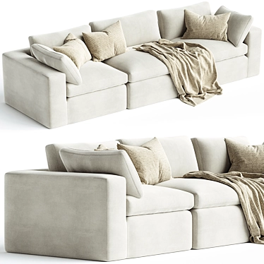 Navy Dream Sectional Sofa Combo 3D model image 1 