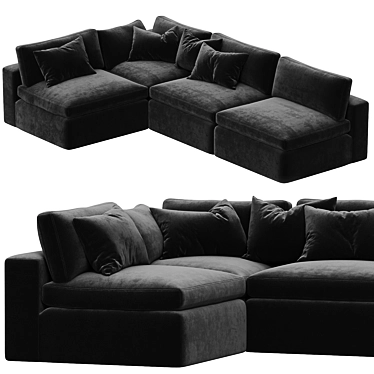 Navy Dream Sectional Sofa Set 3D model image 1 