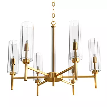 Graceful 6-Light Pendant Chandelier 3D model image 1 