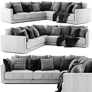 Modern L-Shaped West Elm Sofa 3D model image 1 