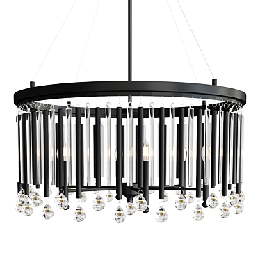 Elegant Piper Drum Chandelier Chechrome 3D model image 1 