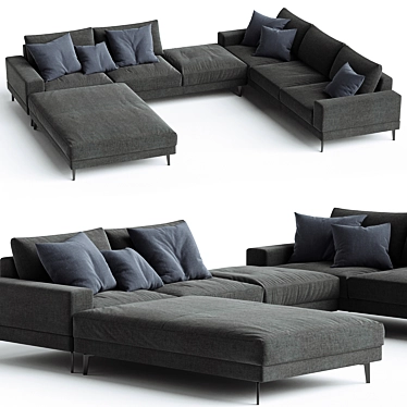 Modern Stylish Nelson Sofa Set 3D model image 1 