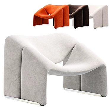 Stylish Groovy Lounge Chair Design 3D model image 1 