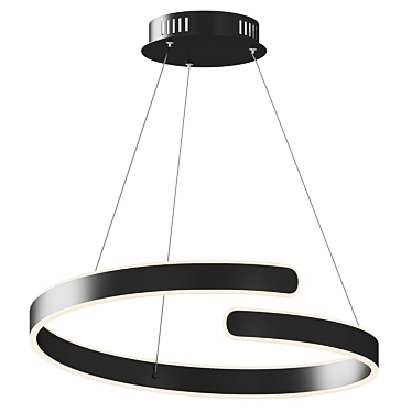 Sleek Black LED Pendant Light 3D model image 1 