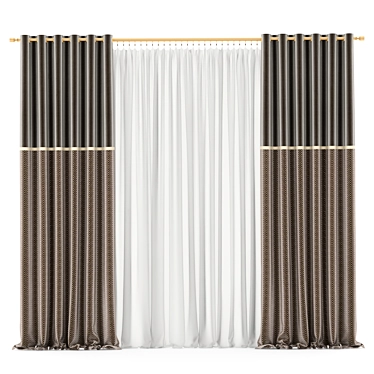 Sheer Curtain Panel 130 3D model image 1 