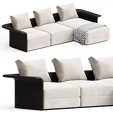 Modern Sectional Fabric Sofa model 3D model image 1 