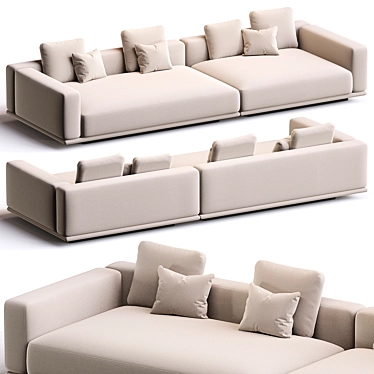 Modern Sleek Minimalist Sofa Design 3D model image 1 