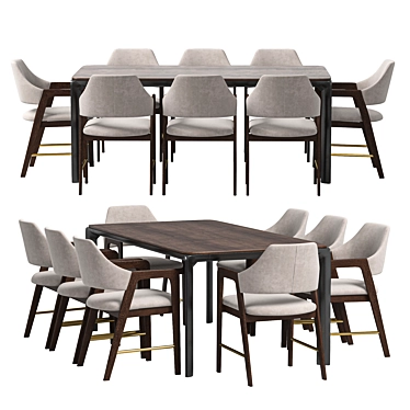 Modern Dining Set: Milton & Homey 3D model image 1 