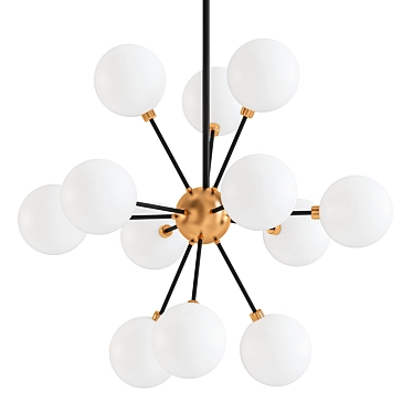 Elegant Art Deco Opal Chandelier 3D model image 1 