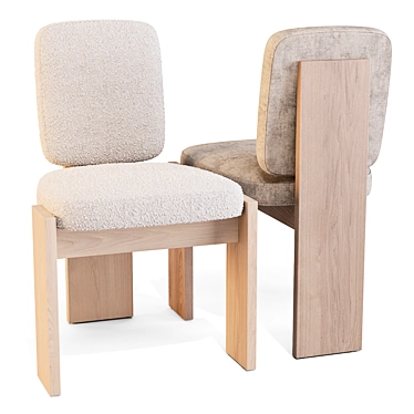 CB2 Boucle Dining Chair: Architectural Elegance 3D model image 1 