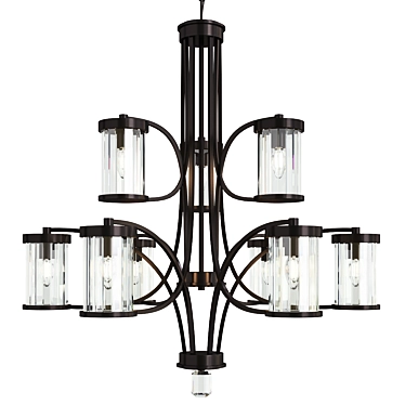 Elegant Nora 9-Light Chandelier 3D model image 1 