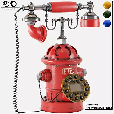 Vintage Fire Hydrant Telephone Art 3D model image 1 