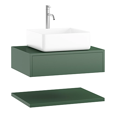 Modern Green Wall Hung Vanity 3D model image 1 