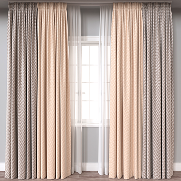 Versatile 3D Curtain Model 3D model image 1 