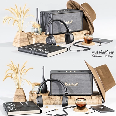 High-Quality Marshall Audio Set 3D model image 1 