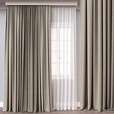 Versatile 3D Curtain Model, FBX, OBJ 3D model image 1 