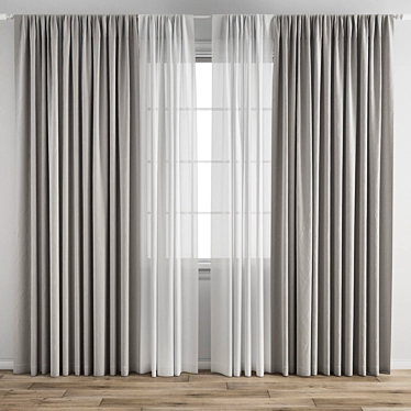 Polygonal Curtain 3D Model Kit 3D model image 1 