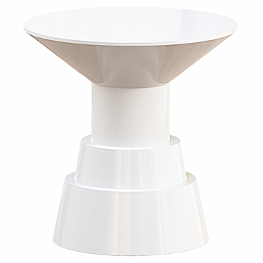 Modern White Pedestal Accent Table 3D model image 1 