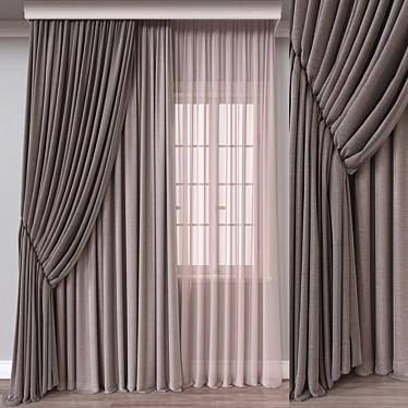 Versatile 3D Curtain Model 3D model image 1 