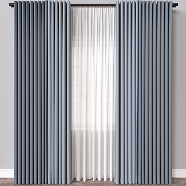 Light-Filtering Sheer Curtain Panel 3D model image 1 