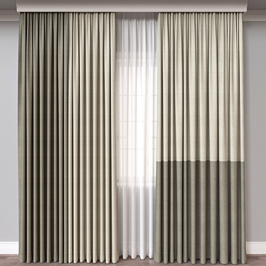 3D Curtain Model for Vray 3D model image 1 