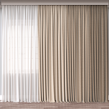 Versatile 3D Curtain Model - FBX, OBJ - 65k Polygons 3D model image 1 