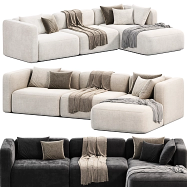 Elegant Shangai Sofa Design 3D model image 1 